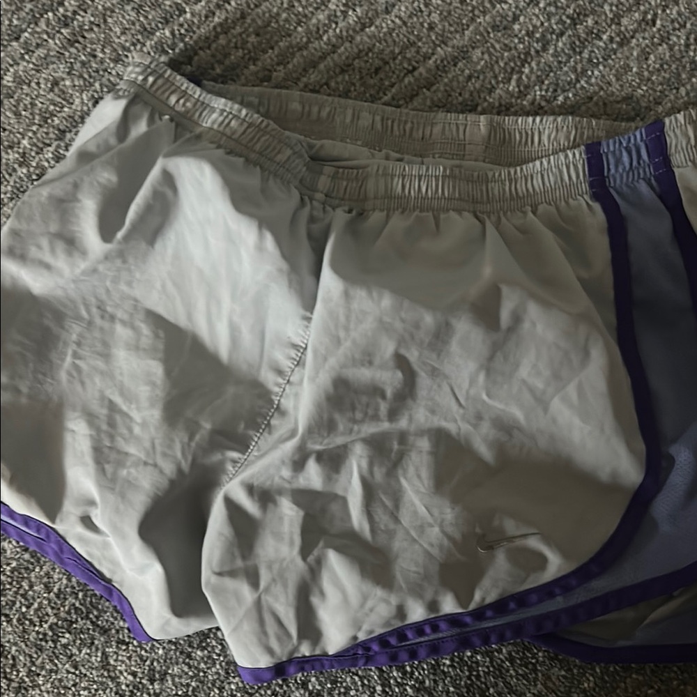 Nike Gray and Purple Athletic Shorts Lightweight Design